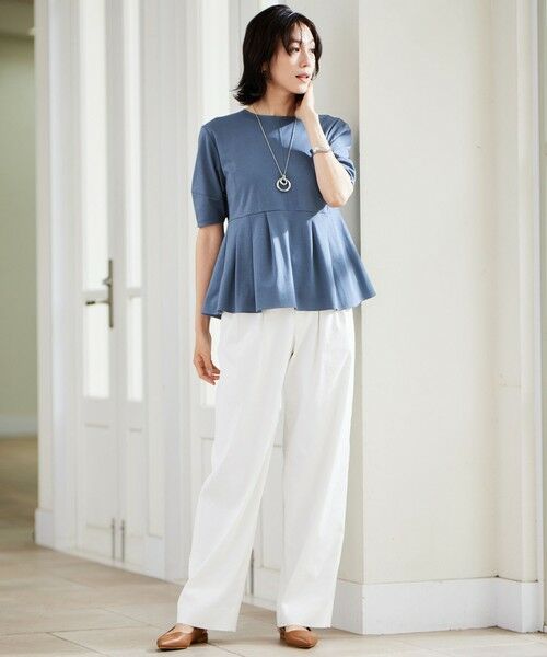 自由区 / ジユウク カットソー | 【接触冷感・UVカット・吸水速乾・抗菌防臭・洗える】ハイツイストポンチペプラム カットソー | 詳細14