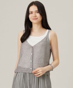 自由区 / ジユウク ベスト | クロッシェライクニット ジレ