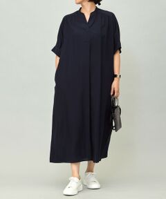 セール】 【洗える】テンセルリネンシャツワンピース （ミニ丈