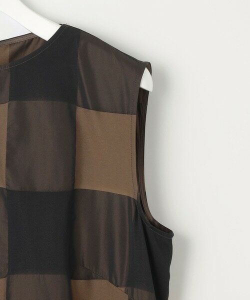 自由区 / ジユウク ロング・マキシ丈ワンピース | 【洗える】ブロンズチェックジャガード ワンピース | 詳細2