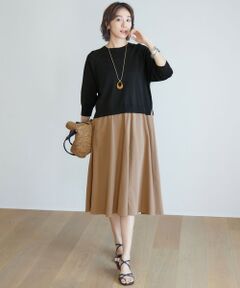 自由区 / ジユウク ロング・マキシ丈ワンピース | 【洗える】タフタコンビ ワンピース