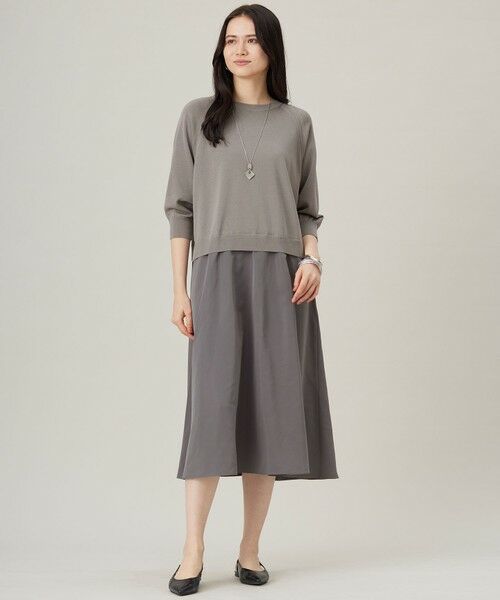 自由区 / ジユウク ロング・マキシ丈ワンピース | 【洗える】タフタコンビ ワンピース | 詳細1