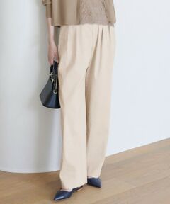 【新品】自由区　ジユウク　裾ボタン　クロップド丈パンツ　ベージュ　大きいサイズ 自由区 L 【UVカット・接触冷感・洗える】コットンサテン