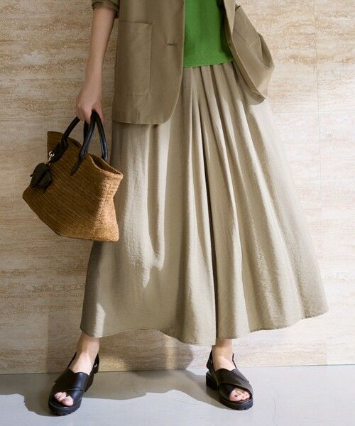 自由区 / ジユウク ショート・ハーフ・半端丈パンツ | 【カタログ掲載・ご好評アイテム・累計2500本・新色追加・ウエストゴム・セットアップ対応】エアリーツイルキュロット パンツ（［新色］ライトベージュ）