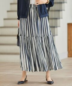 自由区 / ジユウク ロング・マキシ丈スカート | 【接触冷感・洗える】ハンドワッシャープリーツストライプ スカート
