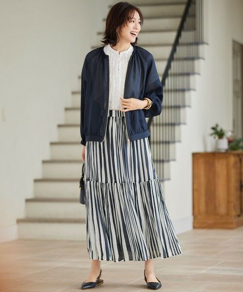 自由区 / ジユウク ロング・マキシ丈スカート | 【接触冷感・洗える】ハンドワッシャープリーツストライプ スカート | 詳細2