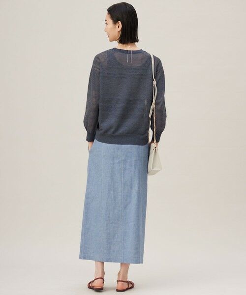自由区 / ジユウク ミニ・ひざ丈スカート | 【洗える】コットンリネンシャンブレー スカート | 詳細6