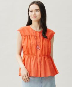 自由区 / ジユウク シャツ・ブラウス | 【カタログ掲載・洗える】シルクコットンローンフレンチスリーブ ブラウス