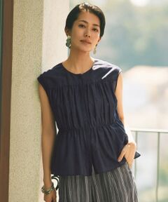 自由区 / ジユウク シャツ・ブラウス | 【カタログ掲載・洗える】シルクコットンローンフレンチスリーブ ブラウス