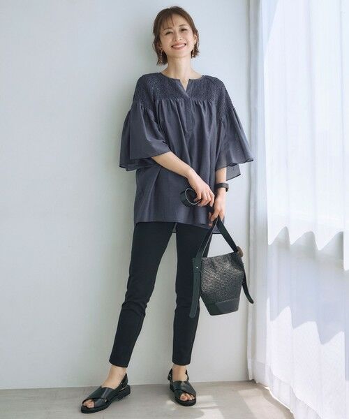 自由区 / ジユウク シャツ・ブラウス | 【洗える】シルクコットンローンスモッキング刺繍 ブラウス | 詳細5