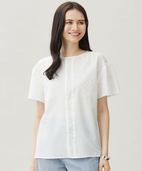 フルールコードレース ブラウス 自由区 洗えるフルールコードレースブラウス (サイズ44)