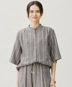 自由区 / ジユウク シャツ・ブラウス | 【カタログ掲載・セットアップ対応・洗える】リネンビスコースストライプ シャツ