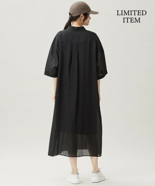 自由区 / ジユウク ミニ丈・ひざ丈ワンピース | 【カタログ掲載・WEB限定・接触冷感・洗える】シアーラミーローンシャツ ワンピース | 詳細6