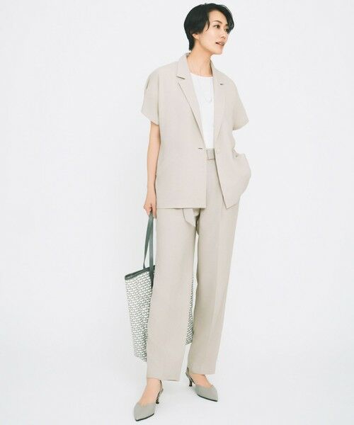 自由区 / ジユウク その他パンツ | 【カタログ掲載・セットアップ対応・接触冷感・UVカット・洗える】ライトリネンライクテーパード パンツ | 詳細1