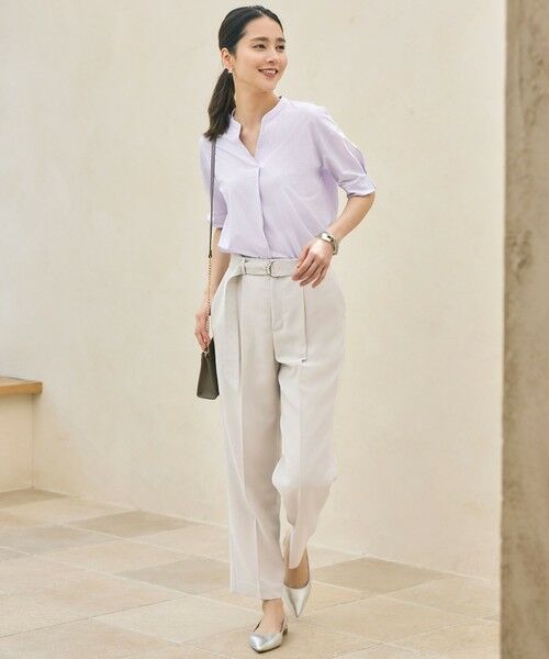 自由区 / ジユウク その他パンツ | 【カタログ掲載・セットアップ対応・接触冷感・UVカット・洗える】ライトリネンライクテーパード パンツ | 詳細3