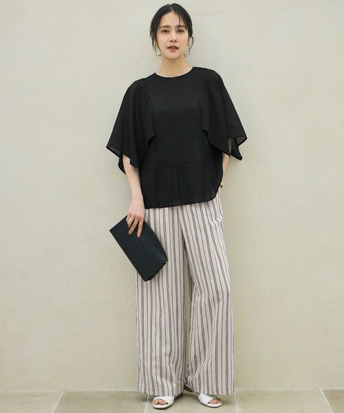 自由区 / ジユウク その他パンツ | 【カタログ掲載・セットアップ対応・洗える】リネンビスコースストライプドロスト パンツ | 詳細1
