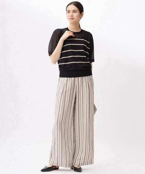自由区 / ジユウク その他パンツ | 【カタログ掲載・セットアップ対応・洗える】リネンビスコースストライプドロスト パンツ | 詳細4