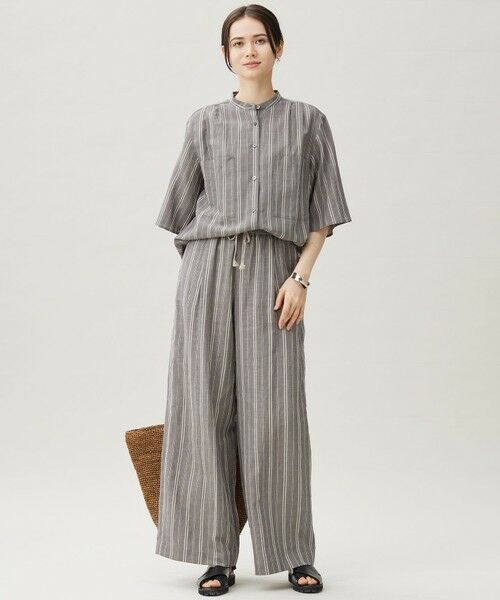 自由区 / ジユウク その他パンツ | 【カタログ掲載・セットアップ対応・洗える】リネンビスコースストライプドロスト パンツ | 詳細9