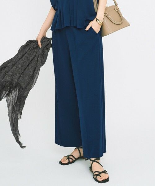 自由区/ジユウク 【カタログ掲載・セットアップ対応・接触冷感・UVカット・吸水速乾・抗菌防臭・洗える】ハイカウントモクロディ パンツ コバルトブルー 40