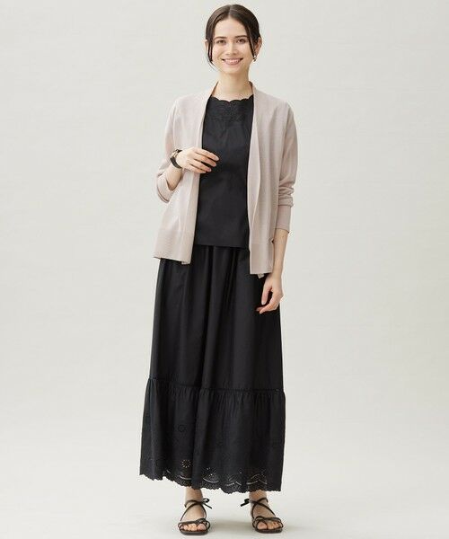 自由区 / ジユウク ミニ・ひざ丈スカート | 【カタログ掲載・接触冷感・洗える】エンブロイダリーローンティアード スカート | 詳細11