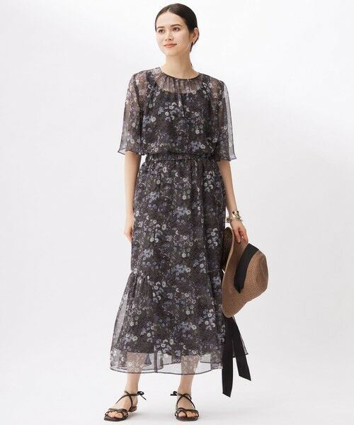 自由区 / ジユウク ミニ・ひざ丈スカート | 【セットアップ対応・洗える】ボタニカルフラワープリントティアード スカート | 詳細10