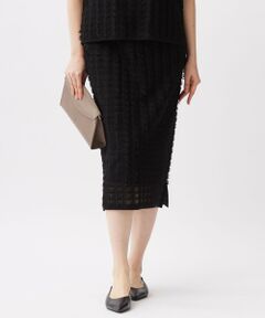 自由区 / ジユウク ミニ・ひざ丈スカート | 【セットアップ対応・洗える】シアーカットジャカード スカート