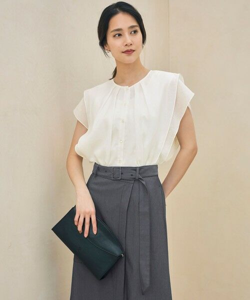 自由区 / ジユウク シャツ・ブラウス | 【カタログ掲載・接触冷感・洗える】シアーラミーローンフリル ブラウス | 詳細1