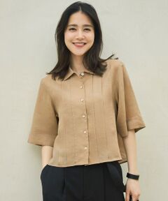 自由区 / ジユウク シャツ・ブラウス | 【カタログ掲載・接触冷感・洗える】シアーラミーローンクロップド丈 ブラウス