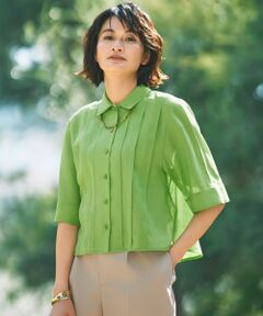 自由区 / ジユウク シャツ・ブラウス | 【カタログ掲載・接触冷感・洗える】シアーラミーローンクロップド丈 ブラウス