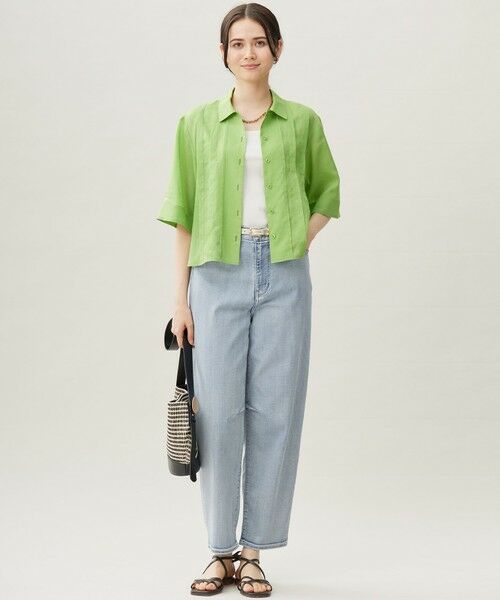 自由区 / ジユウク シャツ・ブラウス | 【カタログ掲載・接触冷感・洗える】シアーラミーローンクロップド丈 ブラウス | 詳細16