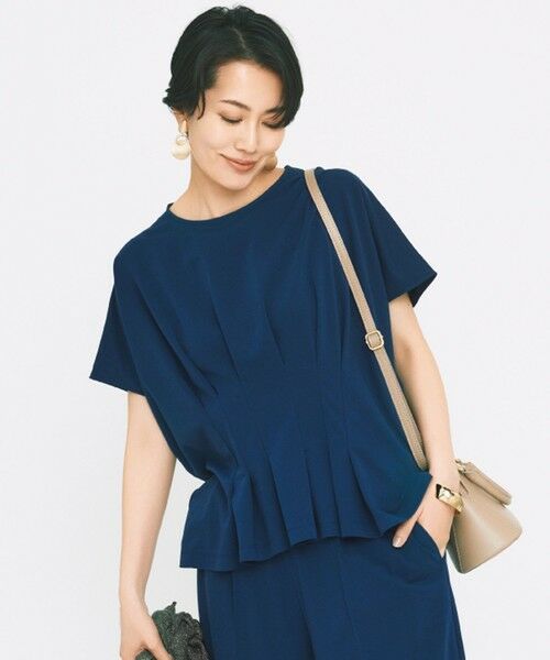 自由区/ジユウク 【カタログ掲載・セットアップ対応・接触冷感・UVカット・吸水速乾・抗菌防臭・洗える】ハイカウントモクロディ トップス コバルトブルー 38