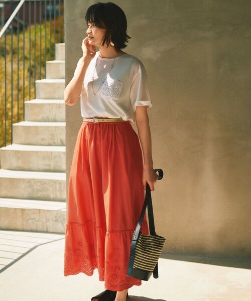 自由区 / ジユウク カットソー | 【カタログ掲載・洗える】クロッシェポケット Tシャツ | 詳細1