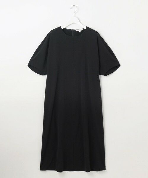 JUN&ROPE ポロワンピース 白黒 L モノトーン UV【接触冷感】【防透】 OMNES】接触冷感 前開きシャツワンピース【252W427OMN008】