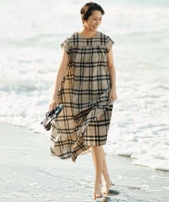自由区 / ジユウク ロング・マキシ丈ワンピース | 【カタログ掲載・洗える】シアーブライトチェック ワンピース