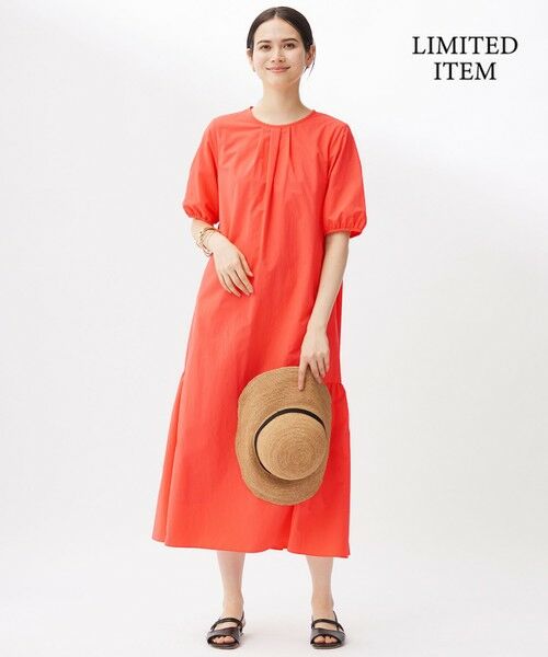 【新品未使用 フラメンコ衣装】オレンジ 女優館 ワンピース ドレス ボランテ カタログ掲載・WEB限定・接触冷感・UVカット・洗える】ファンク