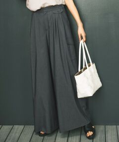 自由区 / ジユウク その他パンツ | 【カタログ掲載・接触冷感・UVカット・洗える】デニムライクボトムフレアワイド パンツ