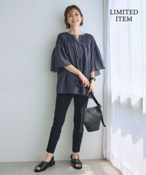 自由区 / ジユウク その他パンツ | 【WEB限定・洗える】コットンナイロンモクロディー レギンスパンツ | 詳細1