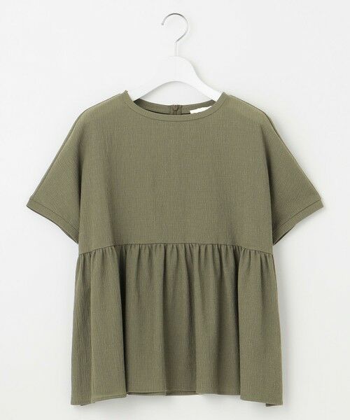 自由区 / ジユウク カットソー | 【洗える】リネンサッカーコンビペプラム カットソー | 詳細14