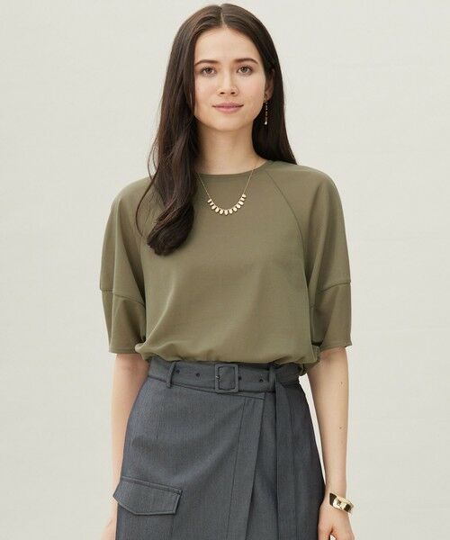 自由区/ジユウク 【カタログ掲載・洗える】シアーフライス Tシャツ ダークオリーブ 38 自由区/ジユウク 【カタログ掲載・洗える】シアーフライス Tシャツ ダークオリーブ 38