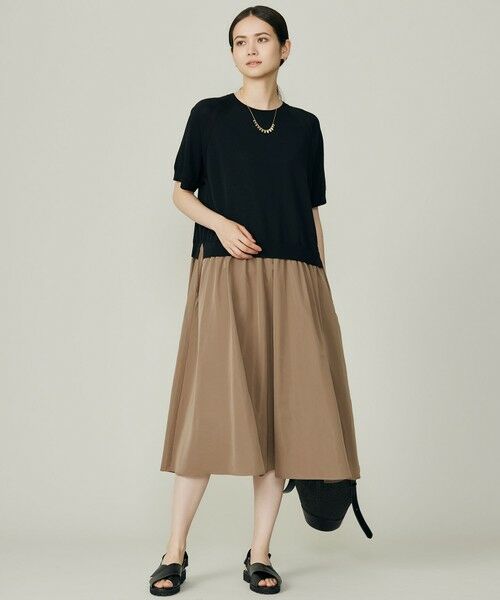 自由区 / ジユウク ロング・マキシ丈ワンピース | 【洗える】タフタコンビ半袖 ワンピース | 詳細10