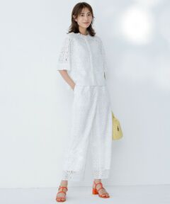 自由区 / ジユウク その他パンツ | 【カタログ掲載・洗える】フラワータイルレース パンツ