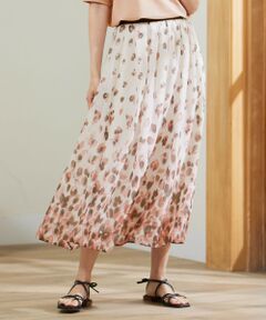 自由区 / ジユウク ミニ・ひざ丈スカート | 【洗える】グラデーションペタルプリント スカート
