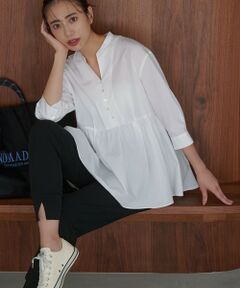 自由区 / ジユウク シャツ・ブラウス | シアーソフトシャンブレーペプラム ブラウス