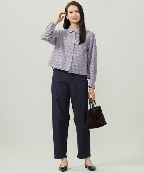 自由区 / ジユウク シャツ・ブラウス | シアージオメトリックジャカードクロップド丈 ブラウス | 詳細3