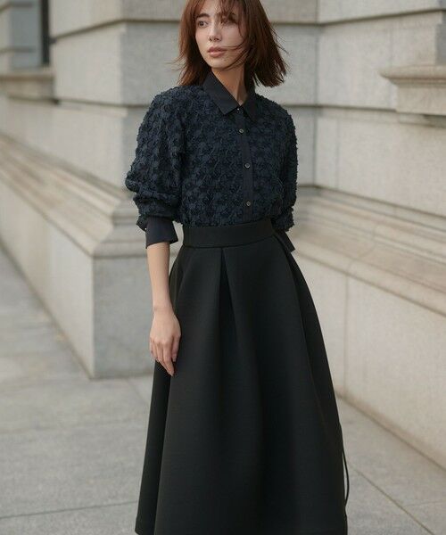 自由区 / ジユウク シャツ・ブラウス | シアージオメトリックジャカードクロップド丈 ブラウス | 詳細13