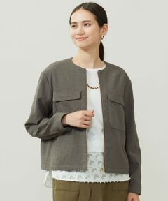 自由区 / ジユウク ブルゾン | ライトブッチャーノーカラー ブルゾン