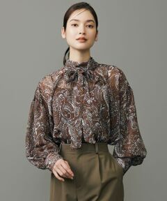 自由区 / ジユウク シャツ・ブラウス | ペイズリープリントボウタイ ブラウス