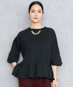 自由区 / ジユウク カットソー | クリアコットンポンチペプラム カットソー