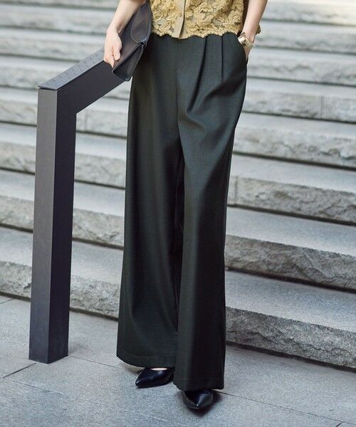 自由区 / ジユウク その他パンツ | デニムライクツイルワイド パンツ(ダークインディゴ)