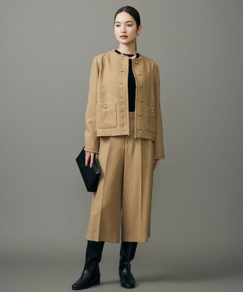 自由区 / ジユウク その他パンツ | 【SHIHOさん着用】ブライトリングツイード2タッククロップド パンツ | 詳細10